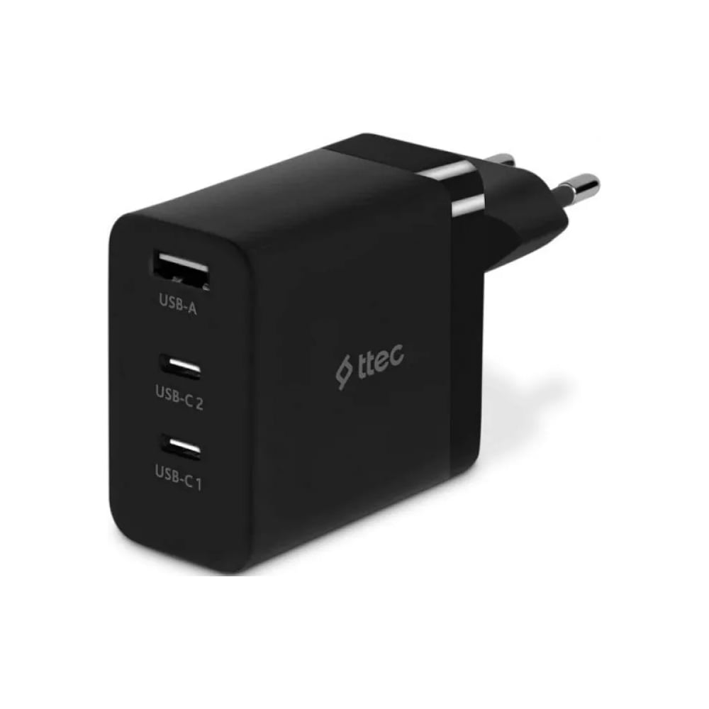Изображение товара Сетевое зарядное устройство TTEC SmartCharger 65W PD/GAN USB-C Travel Charger. Цвет: черный 2SCG03S Изображение товара Сетевое зарядное устройство TTEC SmartCharger 65W PD/GAN USB-C Travel Charger. Цвет: черный 2SCG03S