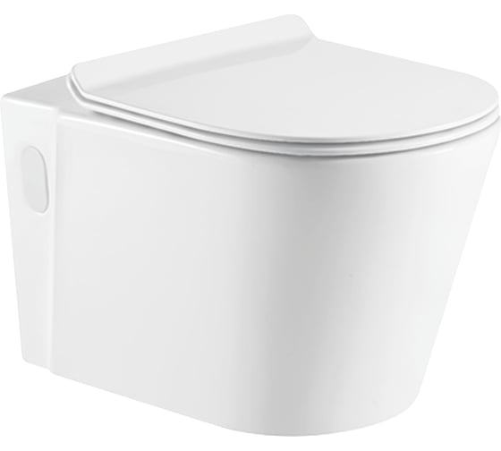 Изображение товара Подвесной безободковый унитаз HOLLER FORUM (570х360х365 мм, сиденье дюропласт, микролифт) белый 328193