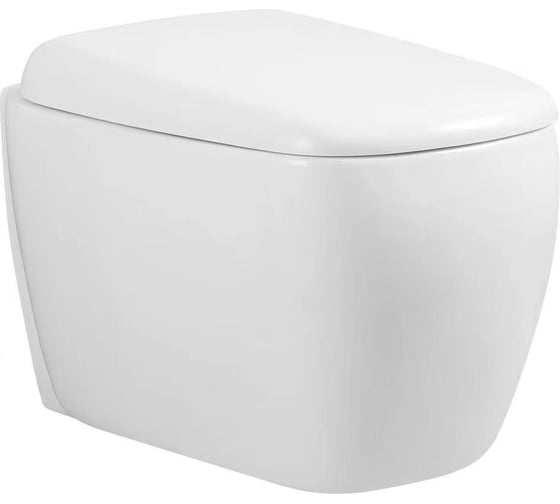 Изображение товара Подвесной безободковый унитаз HOLLER (Торнадо) SLOPE (510х340х365 мм, сиденье дюропласт, микролифт) белый 328623