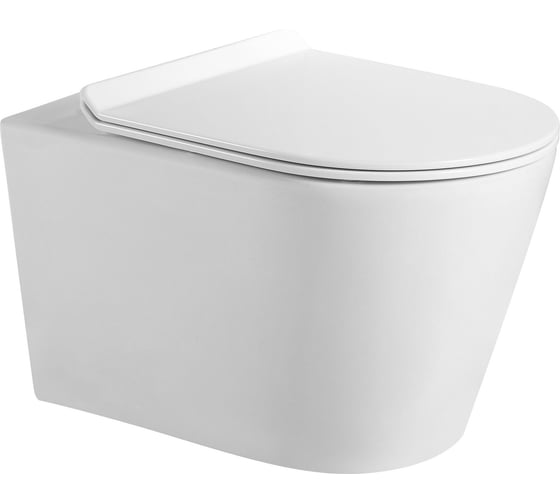 Изображение товара Подвесной безободковый унитаз HOLLER HOST_MW (530х360х350 мм, сиденье дюропласт, микролифт) белый матовый 319010