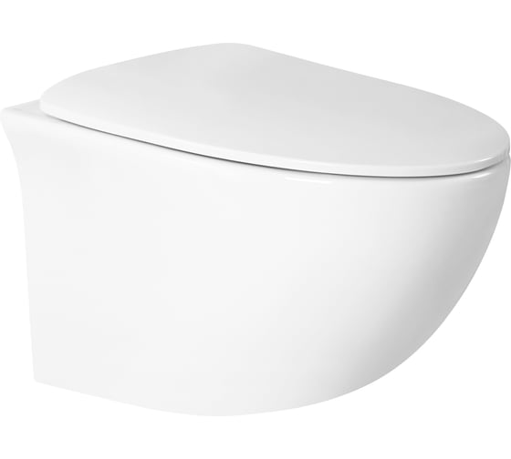 Изображение товара Подвесной безободковый унитаз HOLLER SPACE (520х370х360 мм, сиденье дюропласт, микролифт) белый 328196