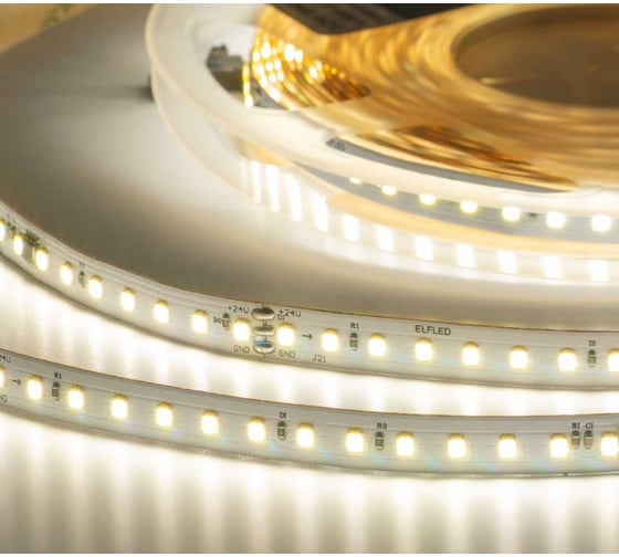 Изображение товара Лента светодиодная ELF LED 1260 SMD диодов (2835), 24В, 10м, Flowing Water, белый нейтральный 4000-4500К ELFLED-1260SMD-FW-nw