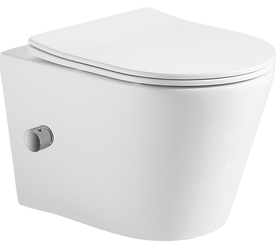 Изображение товара Подвесной безободковый унитаз HOLLER SHELL_BIDET (480х365х360 мм, сиденье дюропласт, микролифт) белый, со смесителем и функцией биде 329125
