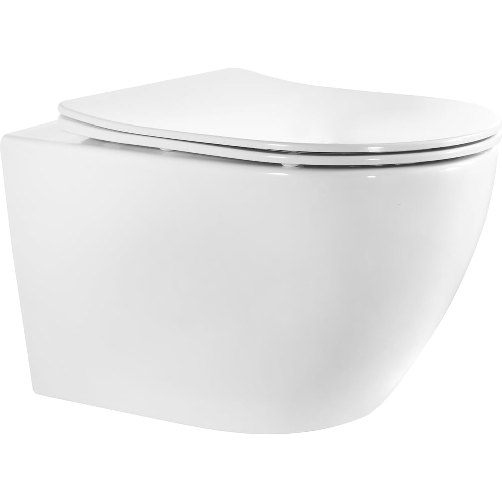 Изображение товара Подвесной безободковый унитаз HOLLER WALL T с микролифтом белый