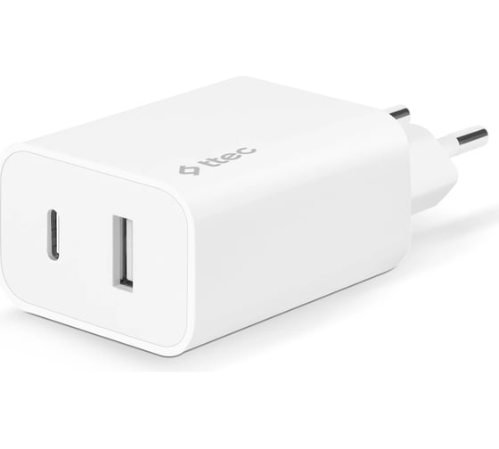 Изображение товара Сетевое зарядное устройство TTEC SmartCharger Duo 30WPD Travel Charger USB-C+USB-A. Цвет: белый 2SCS24B