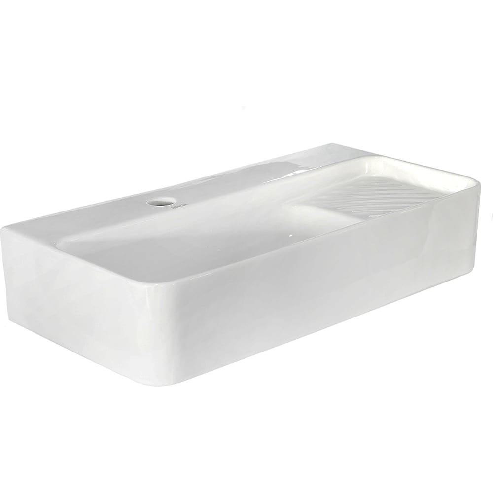 Изображение товара Подвесная раковина HOLLER K-6374 белая 600x310 мм современный стиль