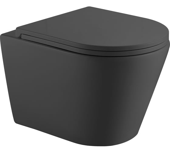 Изображение товара Подвесной безободковый унитаз HOLLER SHELL_MDG (480х365х360 мм, сиденье дюропласт, микролифт) серый матовый 319015