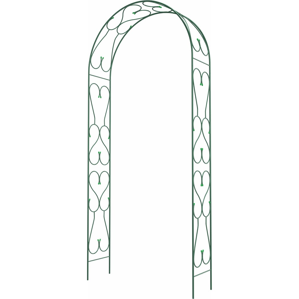 Изображение товара Разборная садовая арка КЭС Романтика из стали, 2,5x0,38x1,2 м, зеленая