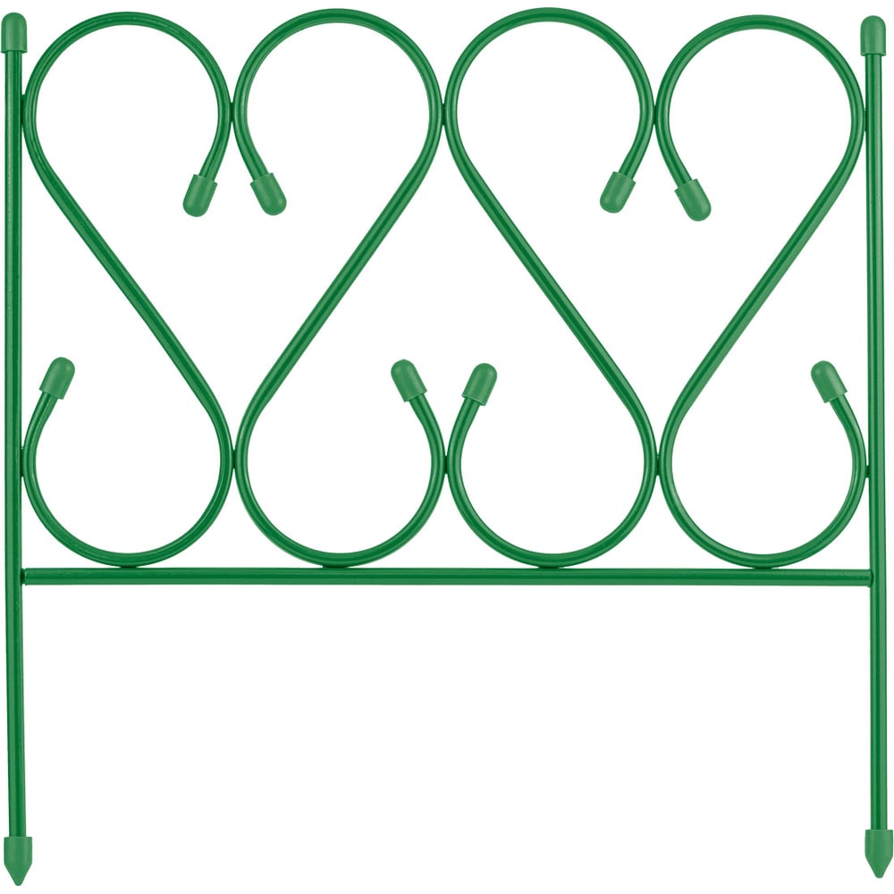 Изображение товара Заборчик волнистый КЭС стальной 5 секций 450x450 мм зеленый для газона