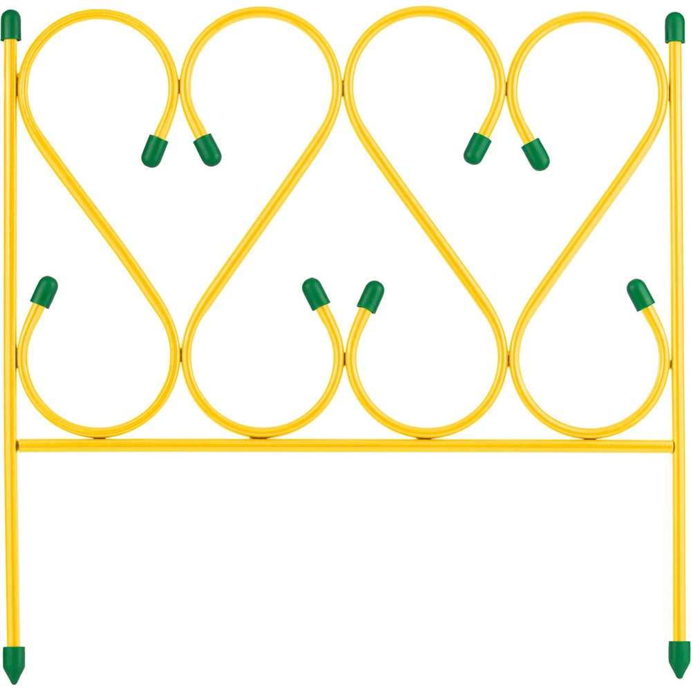 Изображение товара Заборчик волнистый КЭС стальной 5 секций 450x450 мм желтый для газона