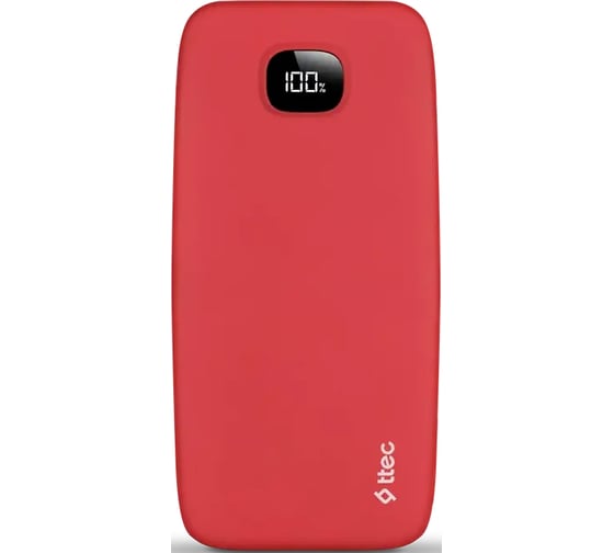 Изображение товара Внешний аккумулятор TTEC ChargeUp Pro LCD 10.000mAh PD 20W Powerbank. Цвет: красный 2BB209GK