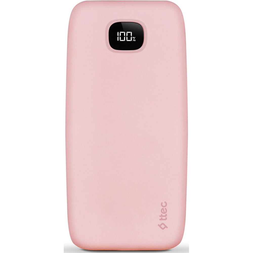 Изображение товара Внешний аккумулятор TTEC ChargeUp Pro LCD 20000mAh PD 20W розовый powerbank для смартфонов планшето