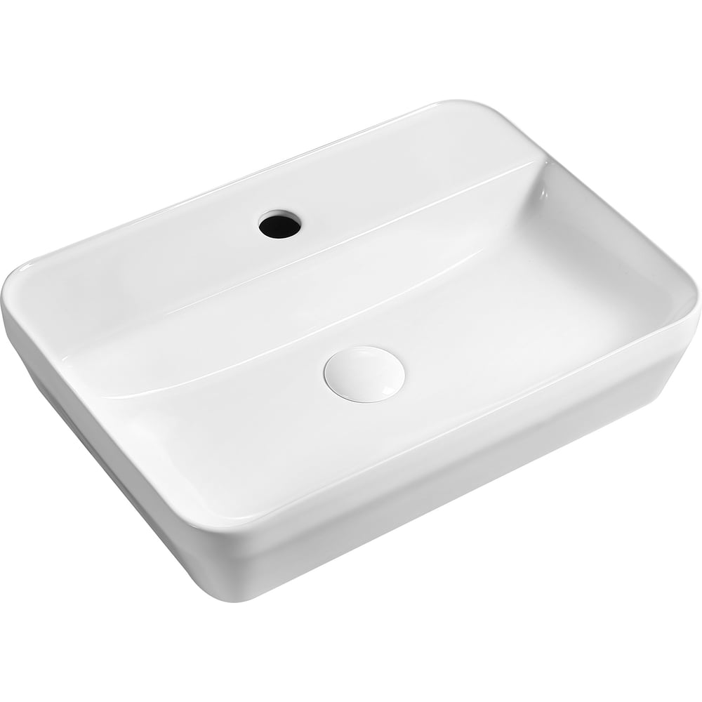 Изображение товара Раковина накладная HOLLER K-6347 белая современная 500х350 мм