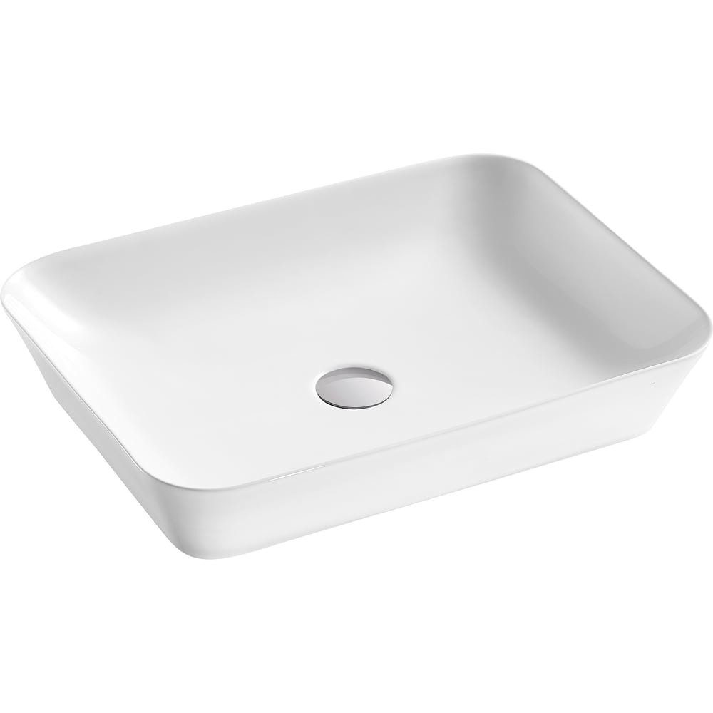 Изображение товара Накладная раковина HOLLER K-6345 прямоугольная санфарфор белая 555x400 мм