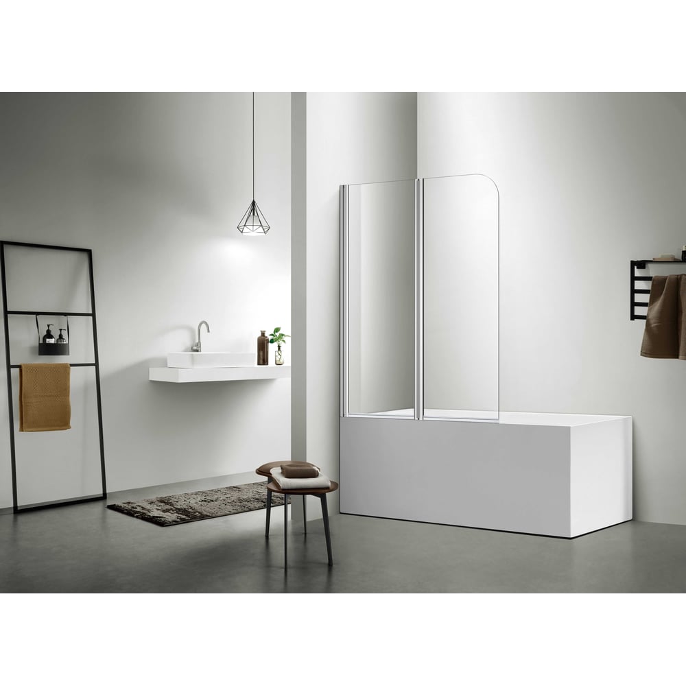 Изображение товара Шторка для ванны SANTREK AQUA Slim DFS2-1000-C-Chrome маятниковая 1000х1400 стекло прозрачное