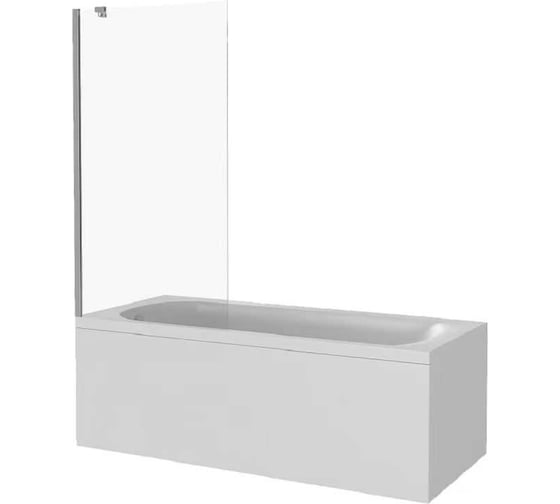 Изображение товара Шторка для ванны SANTREK AQUA Slim FG- 700-C-Chrome неподвижная, 700x1400, с кронштейном, стекло прозрачное 5 мм, профиль хром 322112