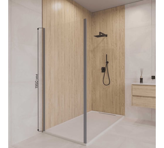 Изображение товара Боковая панель RGW 90*195 Z-050-2-Gr Серый/Прозрачное/6 мм 352205209-110