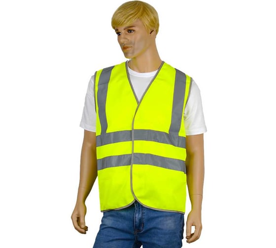 Изображение товара Жилет сигнальный Костромская Текстильная Компания тип 3 трикотажное полотно, 120, 350, застежка велкро, Лимон, M (88-92), 170-176 4680641977136