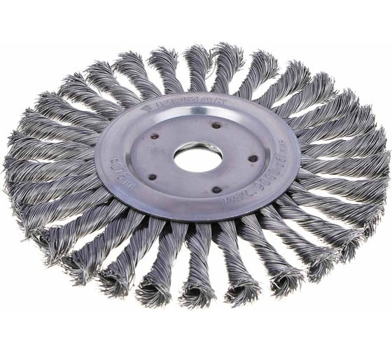 Изображение товара Щетка дисковая для УШМ ЕРМАК PROFI плетеные пучки стальной проволоки 0.5 мм, 175x22 мм 679-033