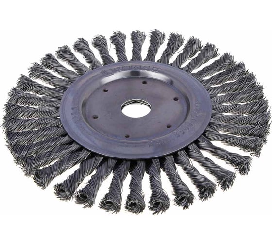 Изображение товара Щетка дисковая для УШМ ЕРМАК PROFI плетеные пучки стальной проволоки 0.5 мм, 200x22 мм 679-035