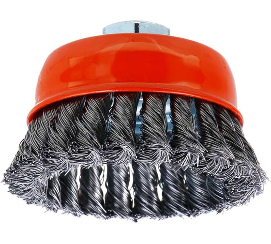 Изображение товара Щетка чашечная для УШМ ЕРМАК PROFI плетеные пучки стальной проволоки 0.5 мм, 100 мм, М14 679-039