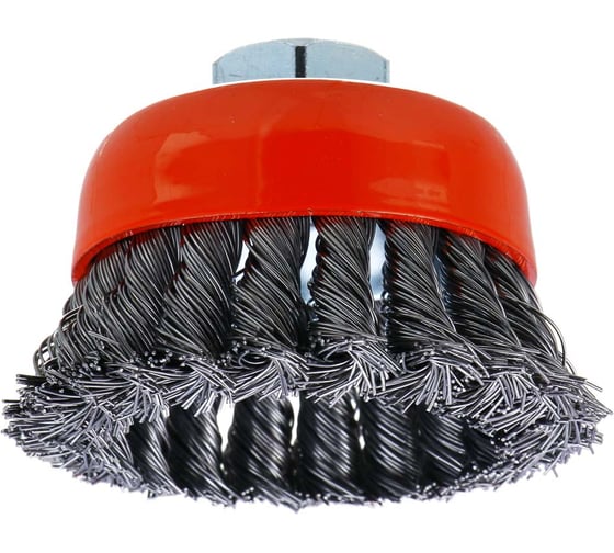 Изображение товара Щетка чашечная для УШМ ЕРМАК PROFI плетеные пучки стальной проволоки 0.5 мм, 80 мм, М14 679-038