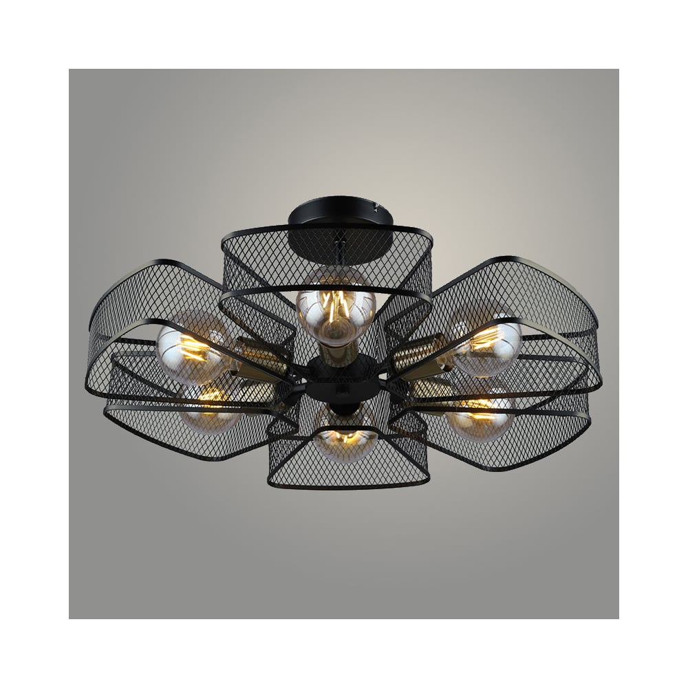 Изображение товара Люстра Росток N5460/6 черный/медь 6 ламп E27