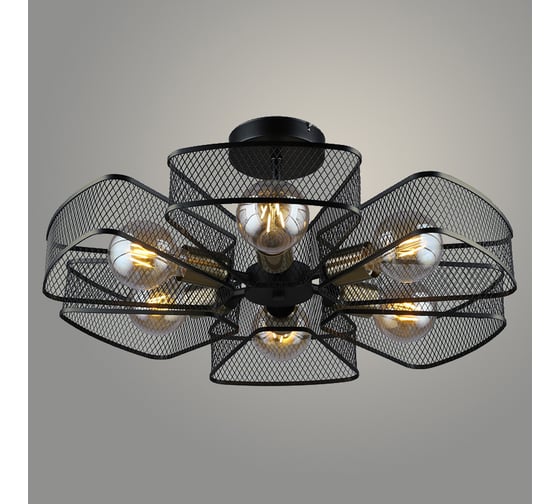 Изображение товара Люстра Росток N5460/6 BK+COP черный/медь 6x60W E27 d560 h230, QH23 988032775