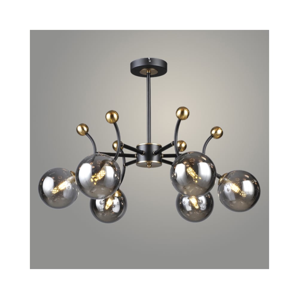 Изображение товара Люстра Росток N6358/6 BK+COP 6x40W G9 стиль модерн черный медь