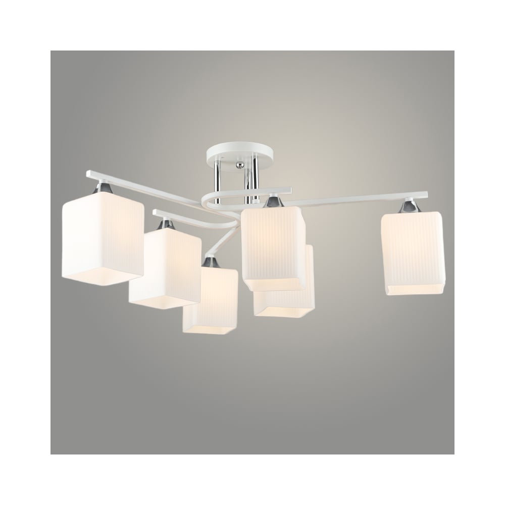 Изображение товара Люстра Росток N6193/6 WT+CH белый хром современная 6 ламп E27