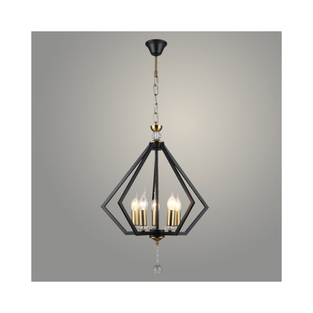 Изображение товара Люстра Росток NH5326/5 BK+COP 5x60W E14 стиль модерн черный медь