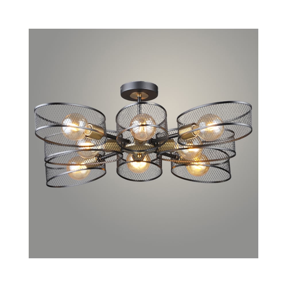 Изображение товара Люстра Росток N6438/8 черный/медь 8x60W E27