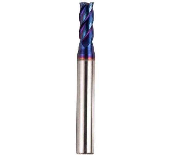 Изображение товара Фреза концевая для закал.стали ИПК ц/х, твердосплавная, ф4, L=50, Z4 nACo-blue, 65HRC frezTsH f4L50Z4nACo-bluehardenedsteel65HRC