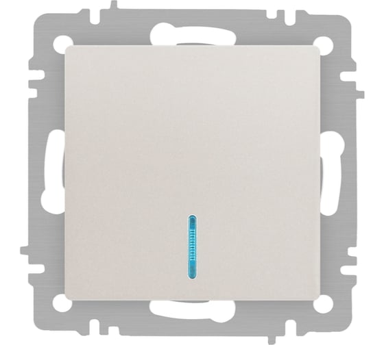 Изображение товара Выключатель Intro Accent 610206 с подсветкой, 10А250В, IP20, СУ, AL/CU, перламутр Б0063467