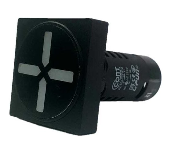 Изображение товара Лампа индикатор положения UPUN двухцветная матрица, квадрат, Ф22мм, 220В AC, красный/зеленый, упаковка 10 шт AD103-22WFG/RG 31