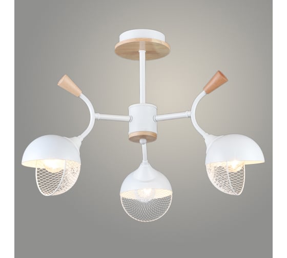 Изображение товара Люстра Росток N6425/3 WT+WOOD белый 3x60W E27 d570 h360, QH24 988385446