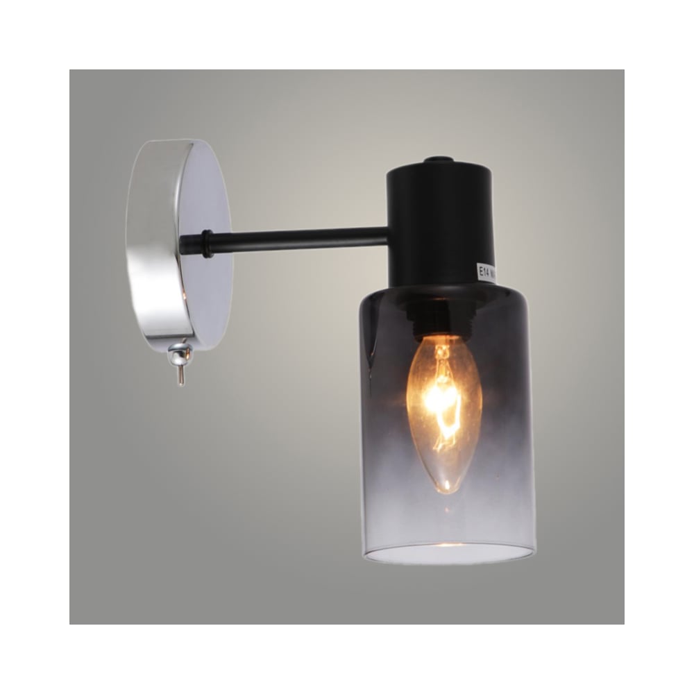 Изображение товара Бра Росток 74677/1W CH+BK хром/черный 1 лампа E14, 40Вт, h195 мм