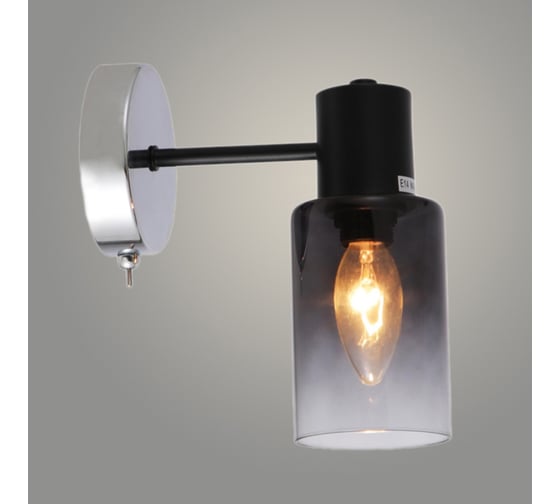 Изображение товара Бра Росток 74677/1W CH+BK хром/черный 1x40W E14 h195, GNV24 988384337