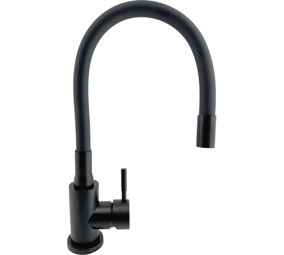 Изображение товара Смеситель для кухни GRIALE черный, с гибким черным силиконовым изливом ZM7728-2H-767