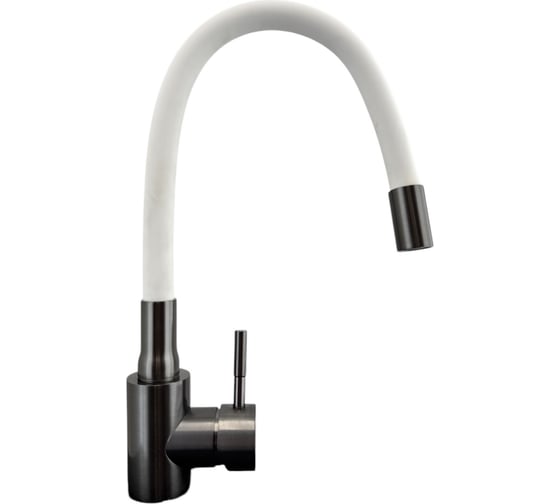 Изображение товара Смеситель для кухни GRIALE с гибким белым силиконовым изливом, графит/белый ZM7728-2Q-768