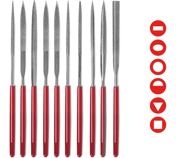 Изображение товара Набор алмазных надфилей VIRA 140x50 мм 10 шт 822012