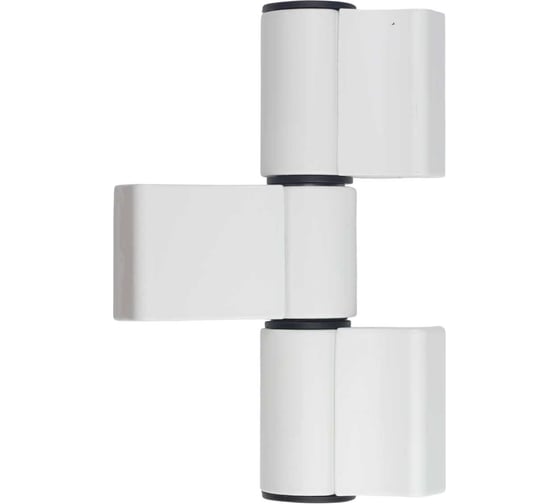 Изображение товара Петля для алюминиевых дверей DORF 3-х секционная, с подшип,БЕЛАЯ. с крепежом для тёпл. алюм(1к.-30 шт), D611_9016_HOT