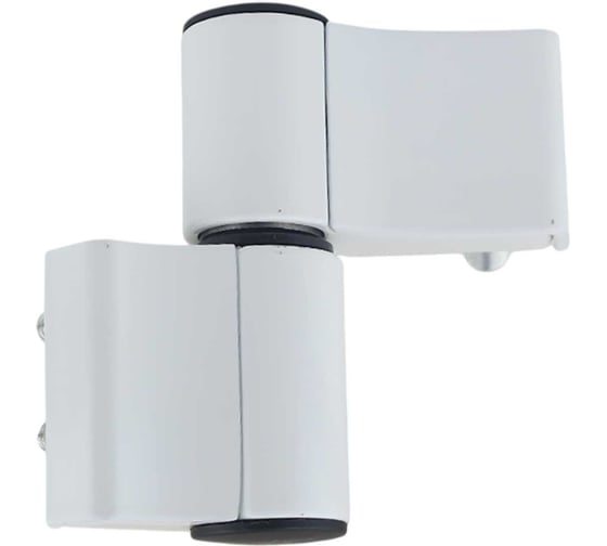 Изображение товара Петля для алюминиевых дверей DORF 2-х секционная, с подшипником, БЕЛАЯ, с крепежом для тёплого алюминия D612_9016_HOT