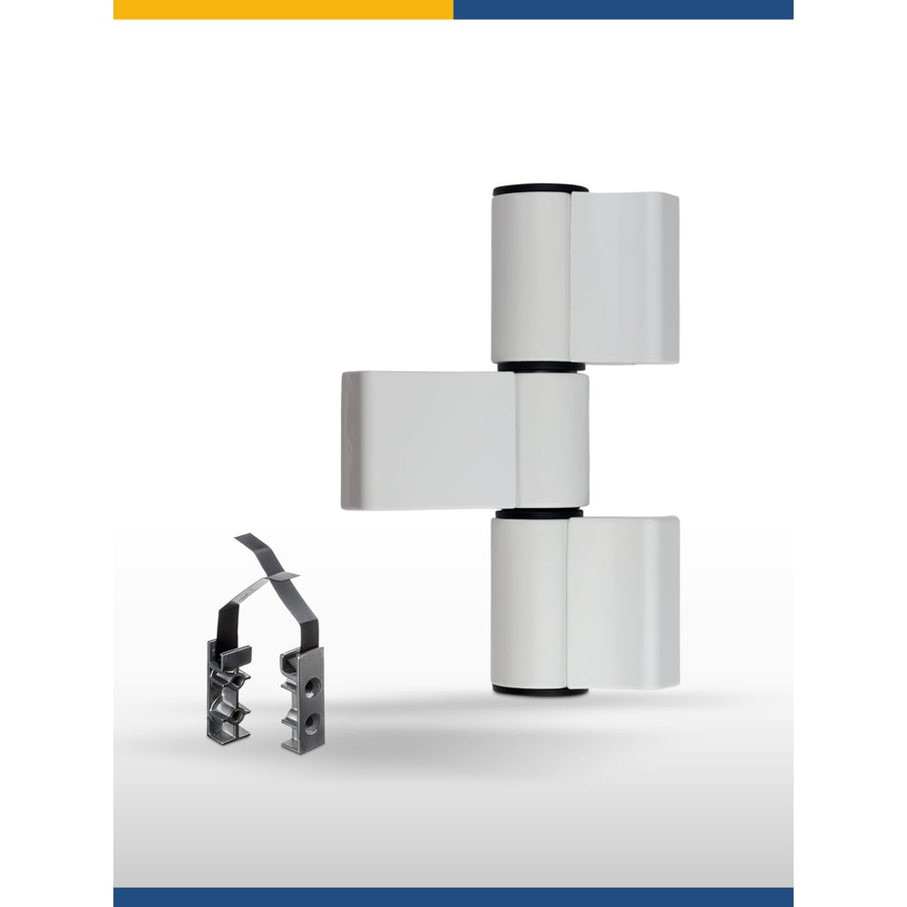 Изображение товара Петля для алюминиевых дверей DORF 3-х секционная с подшипником белая