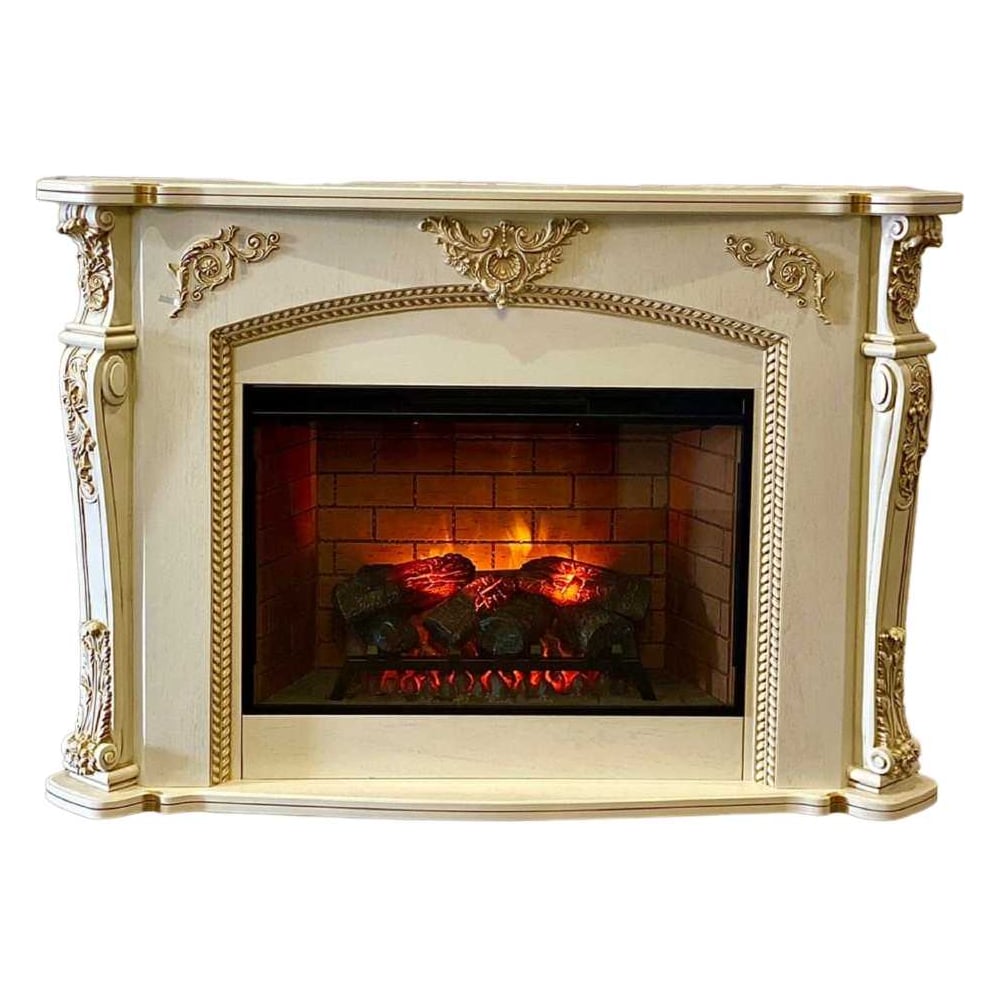 Изображение товара Электрокаминокомплект InterFlame Глория FOTON IF-EF21-33 бежевый с золотой патиной