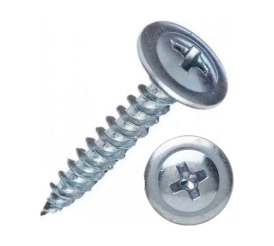 Изображение товара Саморез с прессшайбой ООО "Клинский метизный завод" острый, 4,2x16, белый цинк, коробка 2 кг СПШ0Ц004216-2