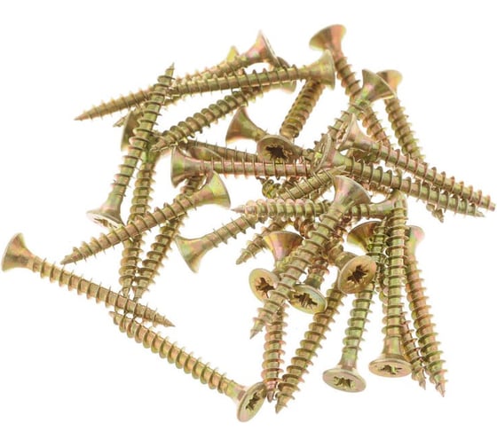 Изображение товара Саморез универсальный ООО "Клинский метизный завод" 5x40, желтый цинк, коробка 2 кг СУ00540Ж-2