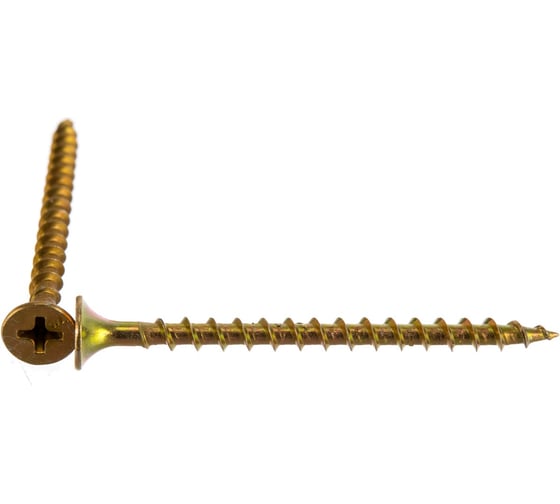 Изображение товара Саморез ООО "Клинский метизный завод" крупный-редкий шаг, 3,5x55, желтый цинк, коробка 2 кг СКР003555Ж-2