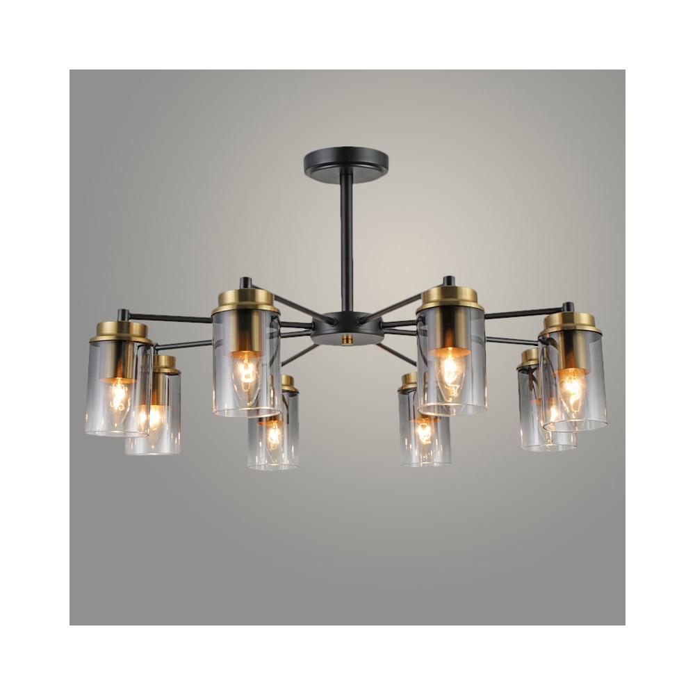 Изображение товара Люстра Росток 74662/8 COP+BK медь черный 8x40W E14 современный стиль дизайн потолочная