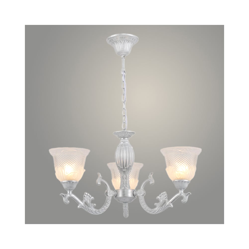 Изображение товара Люстра Росток 74630/3 WT+SL белый с серебром 3x40W